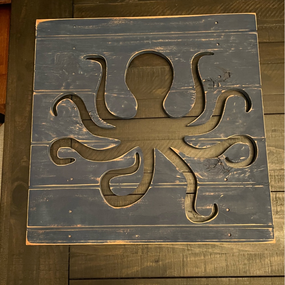 Navy octopus wall art
